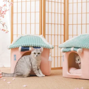 Cute Fully Enclosed House for Cats, Warm Winter Pet House, Super Soft Sleeping Bed for Puppy, Cat House Suppliers