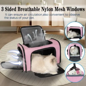 Cat, Dog Carrier for Small Medium Cats Puppies up to 15 Lbs, TSA Airline Approved Carrier Soft Sided, Collapsible Travel Puppy C