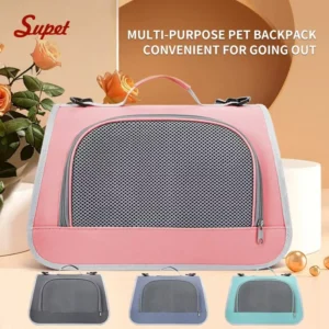 Folding Small Pet Carrier for Cats or Small Dogs Waterproof Travel Bag for Pets Airline Approved Carrier for Up to 10 lbs Conve
