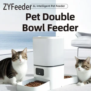 6L Double Bowl Tuya Smart WIFi Pet Feeder Automatic Cat Dog Slow Food Machine With Timed Quantitative Food Dispenser Bow
