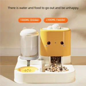 2-in-1 Gravity Pet Feeder and Water Dispenser Small Dog Cat Food Water Dispenser Pet Feeder Water Bowl for Cats Small Dogs