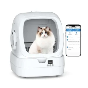 Automatic Cat Litter Box Self Cleaning - APP Control and Weight Monitoring - Ultra-Quiet, Suitable for Medium Cats, Customized