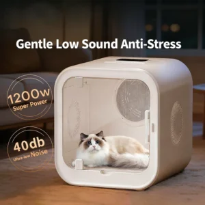 70L Large Capacity Pet Dryer Box 360° Automatic Ultra Quiet Cat Dog Blower Dryer Machine Intelligent Pet Grooming Hair Dryer