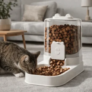 Transparent Automatic Pet Feeder Spill Proof Plastic Pet Food Storage Dispenser Large Capacity Dog Cat Food Bowl Pet Accessories