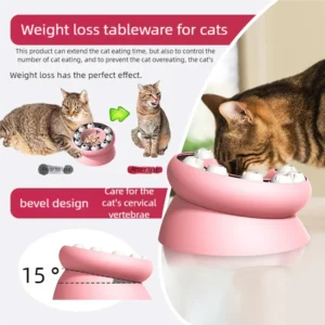 Popular Puzzle Multifunctional Cat Supplies Leaky Slow Food Bowl Cat Self-Hi Interactive Toys Pet Cat Supplies