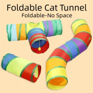 Cat Tunnel Tube Kitty Tunnel Bored Cat Pet Toys Peek Hole Toy Interactive for Indoor Cats Exercise Fun Reduce Anxiety Durable