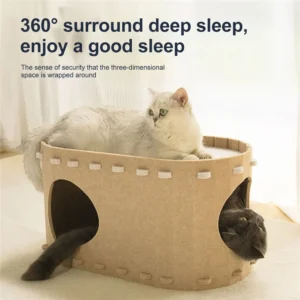 Felt Cats Bed Wear Resistant Pet House Detachable Cat Amusement Park Pets Shelter All Season Universal Pet House Cat Accessories