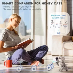 Intelligent Cat Toy Car Automatic Obstacle Avoidance Two Wheeled Car Indoor Silent Electric Luminescence with Feathered Cat Toys