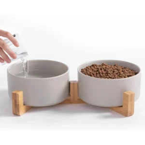 Self-Assembly Ceramic Double Cat Bowl Dog Bowl 400ML Pet Feeding Water Bowl Cat Puppy Feeder Product SuppliesFood Water Bowls