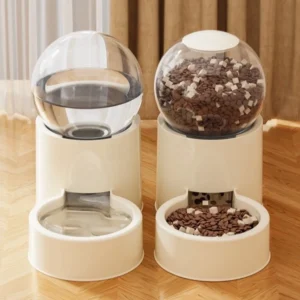 Large Capacity Automatic Pet Feeder Plastic Neck Protection Pet Food Bowl Leakproof Visual Window Dog Water Dispenser