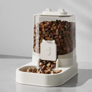 Transparent Automatic Pet Feeder Spill Proof Plastic Pet Food Storage Dispenser Large Capacity Dog Cat Food Bowl for Cats Dogs